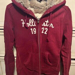 Fur lined Hollister Zip Up Hoodie